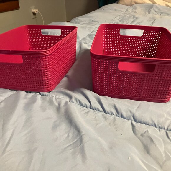 Two Pink Storage Containers - Picture 2 of 5